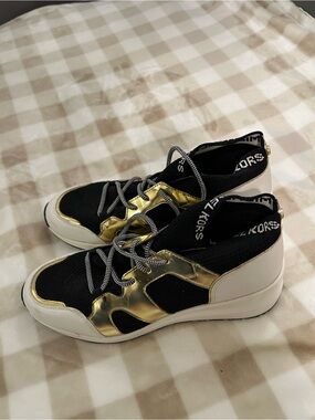 Michael Kors Black, Gold and White Women’s Slip-On Lace Sneakers